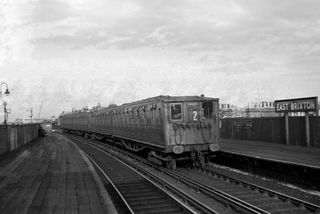 East Brixton Station, Greater London with a London Bridge - Victoria service on Friday 17 Sep 1954 - J.J. Smith [044043]