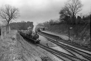 BR(S) T9 class 30726 at Droxford Station, Hampshire on Tuesday 28 Dec 1954 - J.J. Smith [044142]