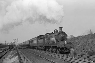 BR(S) D class 31737 at Redhill, Surrey with the 2.45pm Redhill - Brighton service on Friday 15 Apr 1955 - J.J. Smith [044208]