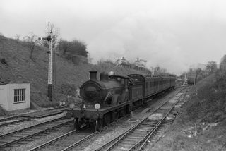 BR(S) D class 31496 at Betchworth, Surrey with the 1.31pm Redhill - Reading service on Saturday 23 Apr 1955 - J.J. Smith [044218]