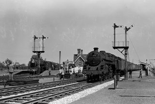 BR Std 5MT class 73010 at Derby Friargate, Derbyshire with the "RCTS The Mercian" Rail Tour on Sunday 02 Jun 1957 - J.J. Smith [044396]