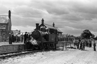 BR(E) J71 class 68246 at Easingwold, Yorkshire with the "RCTS Yorkshire Coast" Rail Tour on Sunday 23 Jun 1957 - J.J. Smith [044431]