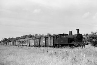 Sir Henry at No 2 Crossing, Ireland with the 6.30am Freight Sligo - Enniskillen on Wednesday 26 Jun 1957 - J.J. Smith [044439]