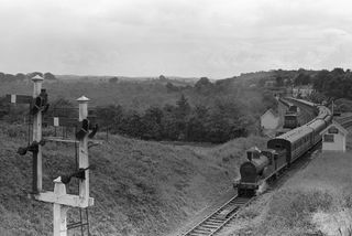 12 at Bundoran Junction, Ireland with the 3.50pm Enniskillen - Omagh service leaving on Monday 01 Jul 1957 - J.J. Smith [044498]