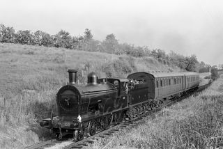 50 at Drumclay, on Omagh side of Enniskillen, Ireland with the 7.40pm Enniskillen - Bundoran service on Friday 05 Jul 1957 - J.J. Smith [044532]
