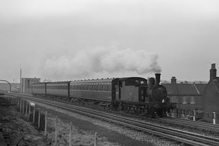 BR(E) J69 class 68612 at Canal Junction, Greater London with the "RCTS London River Rail" Rail Tour 5.34pm Liverpool Street - New Cross on Saturday 29 Mar 1958 - J.J. Smith [044827]