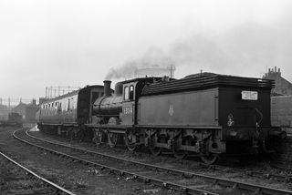 BR(E) J21 class 65064 at York Layerthorpe, Yorkshire with the "BLS Derwent Valley Light Railway" Rail Tour on Saturday 17 May 1958 - J.J. Smith [044842]