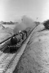 BR(S) K class 32345 at Ripe, East Sussex with the 12.30pm Hastings - Willesden and Manchester service on Saturday 16 Aug 1958 - J.J. Smith [044968]
