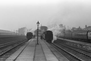 BR(M) 4P class 42690 & BR(E) C16 class 67496 at Dundee East, Scotland on Thursday 20 Nov 1958 - J.J. Smith [045062]