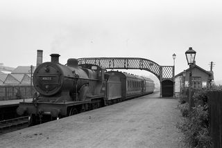 BR(M) 2P class 40602 at Darvel Station, Scotland with the 4.40pm to Kilmarnock on Saturday 12 Sep 1959 - J.J. Smith [045653]