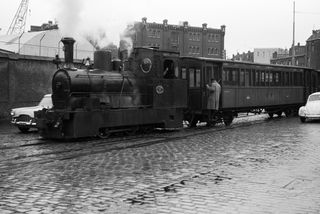 RTM 56 at Rotterdamsche Tramway - Rose Street, Netherlands with the "REC Rotterdamsche Tramweg Maatschappij" Rail Tour on Saturday 07 Oct 1961 - J.J. Smith [046008]