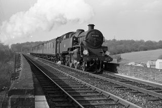 BR Std 4MT class 80148 at Southborough Viaduct, Kent with the 3.10pm Tonbridge - Brighton service on Saturday 17 Mar 1962 - J.J. Smith [046105]