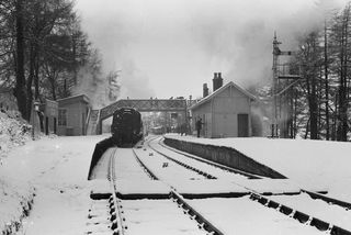 Killin Junction Station, Scotland with the "SLS Scottish Rambler" Rail Tour on Good Friday 12 Apr 1963 - J.J. Smith [046348]