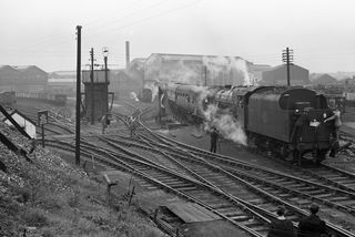 BR(M) 8F class 48178 at Horwich Works Station, Greater Manchester with the "LCGB The South Lancashire" Rail Tour on Saturday 21 Sep 1963 - J.J. Smith [046567]