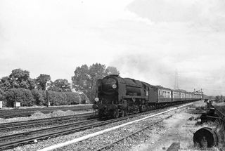 BR(S) West Country class 34047 'Callington' approaching Millbrook, Hampshire on Sunday 25 Jul 1965 - J.J. Smith [047108]