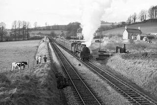 BR Std 4MT class 76005 at Cole, looking north Station, Somerset on Saturday 05 Mar 1966 - J.J. Smith [047272]