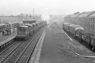 BR Std 3MT class 77005 at Springburn, Scotland with the "BLS/SLS Scottish Rambler No.5" Rail Tour on Good Friday 08 Apr 1966 - J.J. Smith [047291]