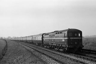 BR Class 70 20001 south of Polegate, East Sussex with an Eastbourne - Bath service on Sunday 03 Jun 1951 - J.J. Smith [047342]
