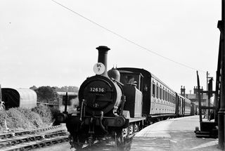 BR(S) Terrier class 32636 at Robertsbridge, Kent with a Special (hop pickers) on Saturday 12 Sep 1953 - C. Hogg [048018]