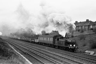 BR(S) E3 class 32461 at Forest Hill, Greater London with the 2.27pm New Cross Gate - Norwood Junction freight on Saturday 06 Mar 1954 - C. Hogg [048049]