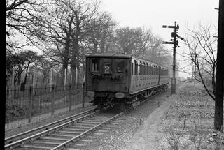 Class 2-WIM 1806 at Beddington Lane Halt, Greater London with a Wimbledon - West Croydon service circa 1955 - C. Hogg [048055]