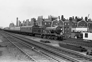BR(S) T9 class 30285 at Vauxhall, Greater London with a down Basingstoke service circa Jul 1953 - C. Hogg [048121]
