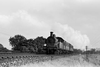 BR(S) H class 31548 at Hildenborough Bank near Tonbridge, Kent with the 5.05pm Tonbridge - Dunton Green service on Saturday 04 Sep 1954 - C. Hogg [048198]