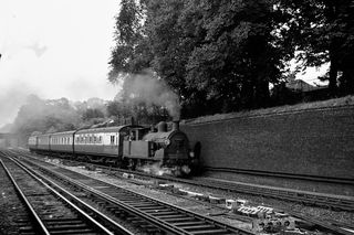 BR(S) R class 31666 near South Croydon, Greater London with the 6.36pm East Croydon to Tunbridge Wells West on Thursday 14 Jul 1955 - C. Hogg [048369]