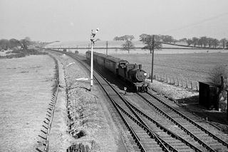 BR(S) T9 class 30724 north of Mortimer, Berkshire with the 1.03pm Reading - Basingstoke service on Saturday 10 Mar 1956 - C. Hogg [048380]