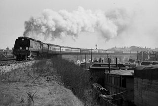 BR(S) Battle of Britain class 34067 'Tangmere' at Latchmere Junction, Greater London with the 10.10am Totton - Wembley Central service on Saturday 21 Apr 1956 - C. Hogg [048382]