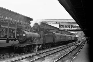 BR(S) T9 class 30709 at Exeter St Davids, Devon with a service from the North Cornwall line in 1957 - C. Hogg [048441]