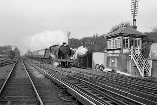 BR(S) King Arthur class 30805 'Sir Constantine' at Farningham Road, Kent with the 9.35am Victoria - Ramsgate service on Saturday 31 Jan 1959 - C. Hogg [048544]