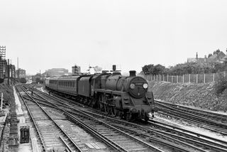 BR Std 5MT class 73081 'Excalibur' at Margate, Kent with the 5.00pm Ramsgate - Victoria service on Sunday 31 May 1959 - C. Hogg [048574]