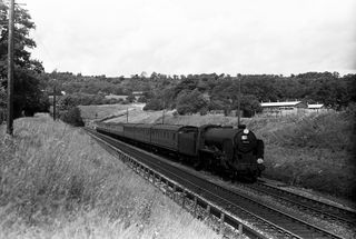 BR(S) Schools class 30936 'Cranleigh' at Weald Box, Kent with a Charing Cross - Hastings service on Saturday 27 Jul 1957 - C. Hogg [048959]