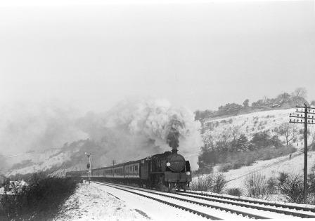 BR(S) U1 class 31891 near Upper Warlingham, Greater London with a Victoria - East Grinstead excursion on Sunday 09 Mar 1958 - C. Hogg [049008]