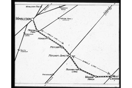 Diagram of West Croydon and Wimbledon Electrification on 1900 - 1930 - J.J. Smith [049253]