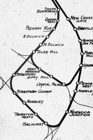 Diagram of London Bridge Circular Routes on 1900 - 1930 - J.J. Smith [049280]