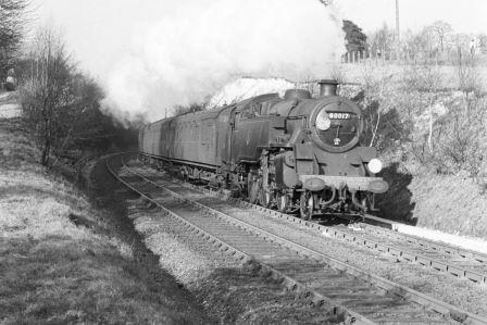 BR Std 4MT class 80017 at Sanderstead, Greater London on Sunday 19 Feb 1961 - A. Postlewaite [050524]