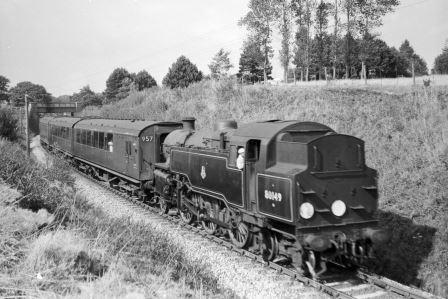 BR Std 4MT class 80149 at Horam, East Sussex on Bank Holiday Monday 03 Aug 1959 - A. Postlewaite [050632]