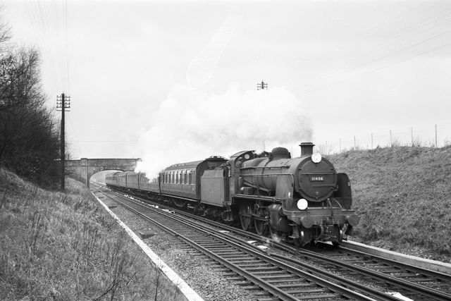 BR(S) N class 31406 near Tonbridge, Kent on Wednesday 22 Mar 1961 - A. Postlewaite [051258]