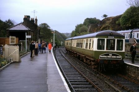 Goathland, Yorkshire with the 4.00pm Grosmont to Pickering on Sunday 30 May 1976 - J.J. Smith [060654]