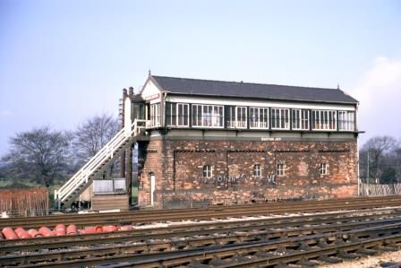 Euxton Junction Signal Box, Lancashire on Easter Saturday 10 Apr 1971 - J.J. Smith [060684]