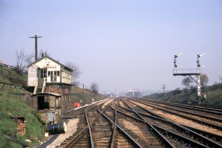 Skew Bridge Signal Box, Lancashire on Easter Sunday 11 Apr 1971 - J.J. Smith [060705]