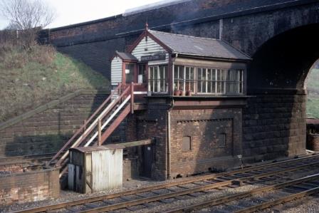 Farington Curve Junction Signal Box, Lancashire on Easter Sunday 11 Apr 1971 - J.J. Smith [060712]