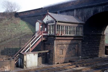 Farington Curve Junction Signal Box, Lancashire on Easter Sunday 11 Apr 1971 - J.J. Smith [060713]