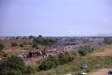 Replica of Locomotion class at Shildon to Heighington Cavalcade, Durham on Sunday 31 Aug 1975 - J.J. Smith [060791]