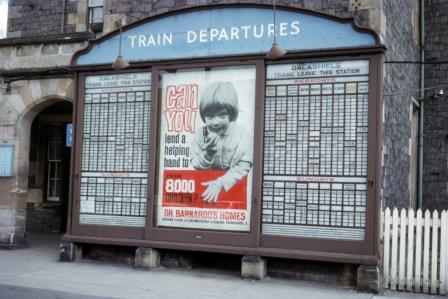 Galashiels Departure Board, Scotland on Easter Sunday 18 Apr 1965 - J.J. Smith [060856]