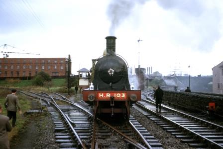 HR Jones Goods class 103 at Renfrew Wharf, Scotland with the "BLS The Scottish Rambler No.4" Rail Tour on Easter Saturday 17 Apr 1965 - J.J. Smith [060861]