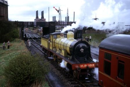 HR Jones Goods class 103 at Renfrew Wharf, Scotland with the "BLS The Scottish Rambler No.4" Rail Tour on Easter Saturday 17 Apr 1965 - J.J. Smith [060865]