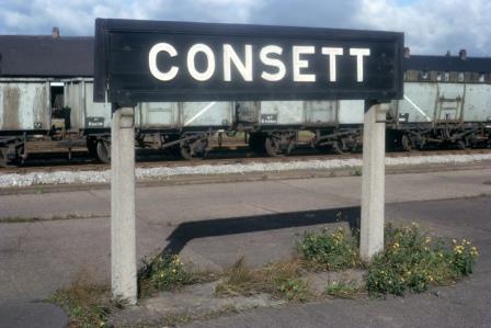 Consett Station Name board, Durham on Saturday 28 Sep 1963 - J.J. Smith [060888]